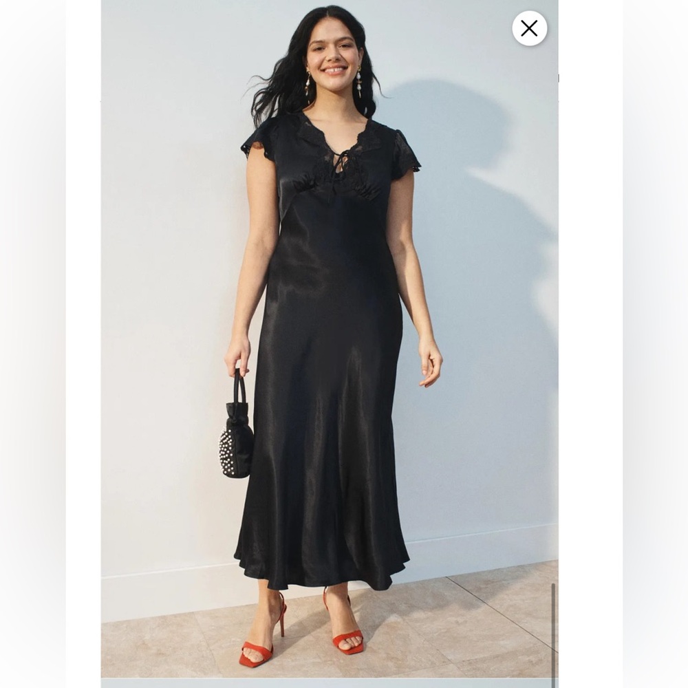 Rixo x RTR Lace Trim Midi Dress, Size: L - Picture 2 of 16